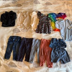 13 piece huge baby girl lot bundle 12-18 months